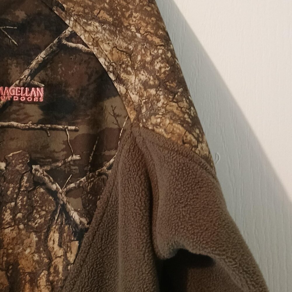 Magellan Outdoors Boone Fleece Jacket XL Brown Camo Full Zip Hunting - Picture 7 of 10